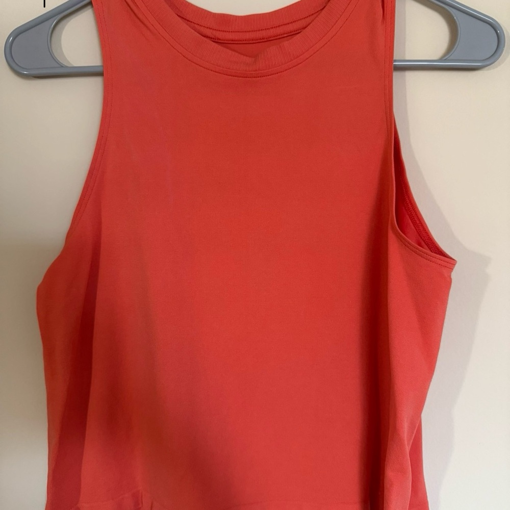 Fabletics Orange Crop Tank Top with Sleeveless Design